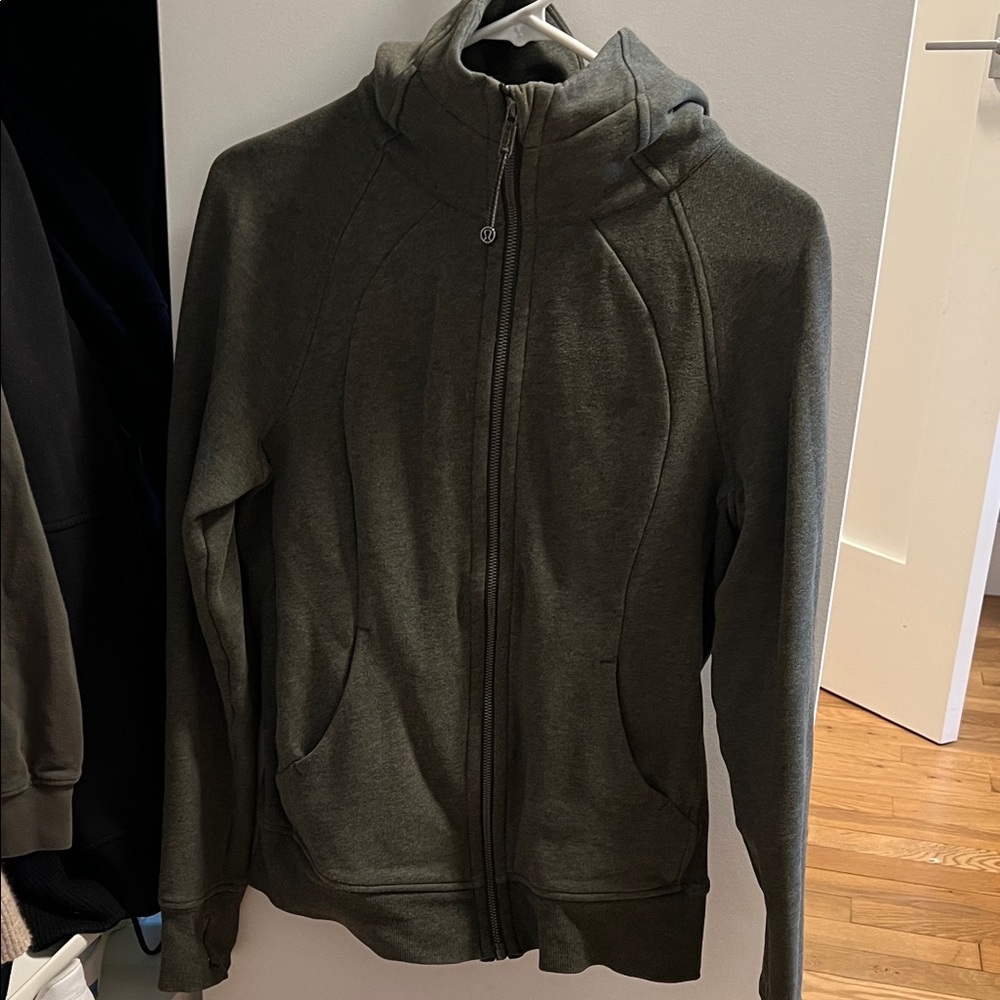 Olive Green Lululemon Scuba Zip Hoodie